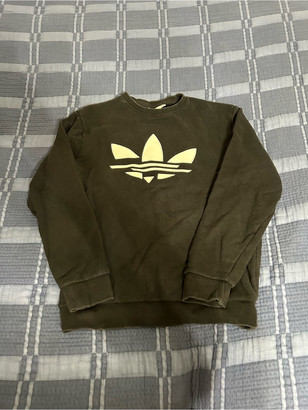 adidas Men's Crewneck Sweatshirt with Trefoil Logo - Olive